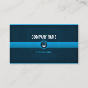 Chart visits - Professional blue data processing Business Card