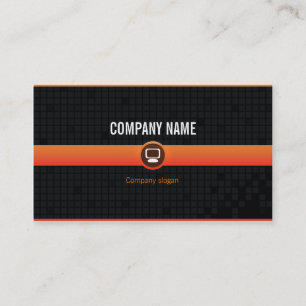 Chart visits - Professional orange data processing Business Card