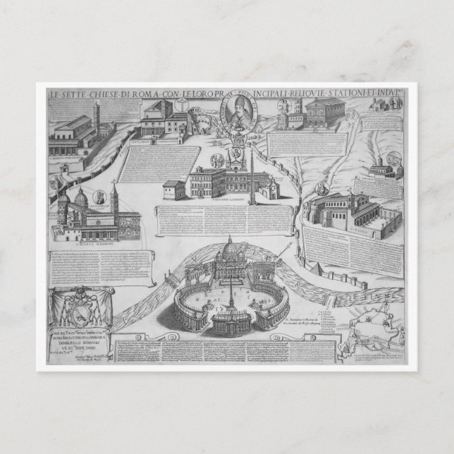 Charta Postalis Indulgentiae VII Ecclesiarum Urbis Postcard (Front)