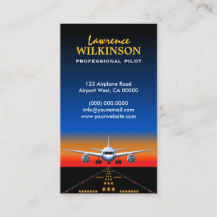 Charter Flights Professional Pilot Business Cards