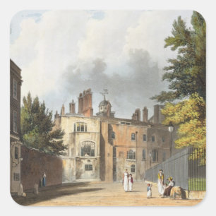 Charter House from the Square, from 'History of Ch Square Sticker