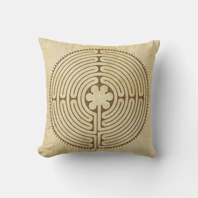 Chartres Labyrinth antique style 1 + your ideas Outdoor Cushion (Front)