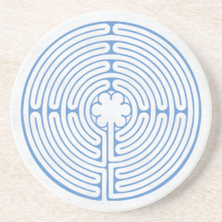 Chartres Labyrinth Blue Coaster