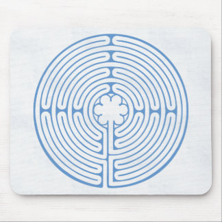 Chartres Labyrinth Blue Mouse Pad