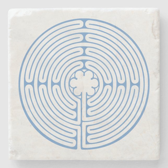 Chartres Labyrinth Blue Stone Coaster (Front)