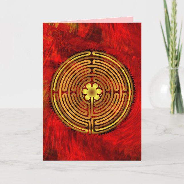 Chartres Labyrinth Fire Blank Card (Front)