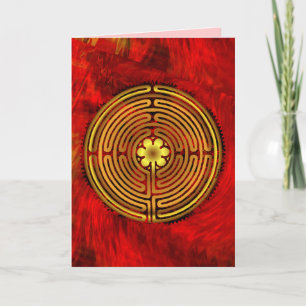 Chartres Labyrinth Fire Blank Card