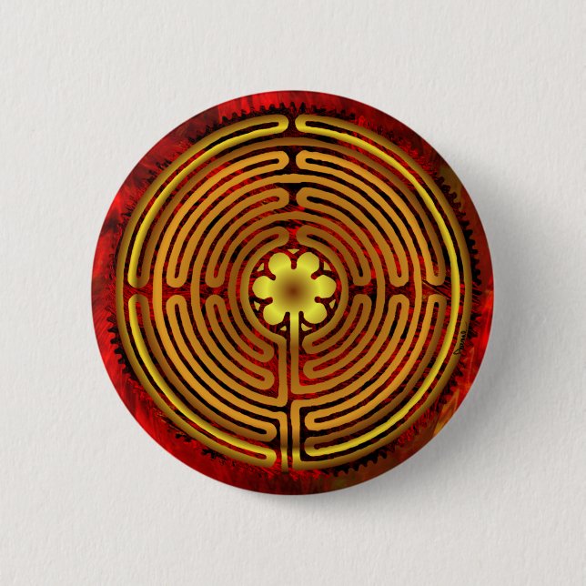 Chartres Labyrinth Fire Button (Front)