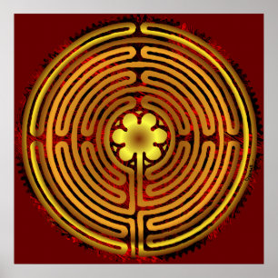 Chartres Labyrinth Fire Flame Print