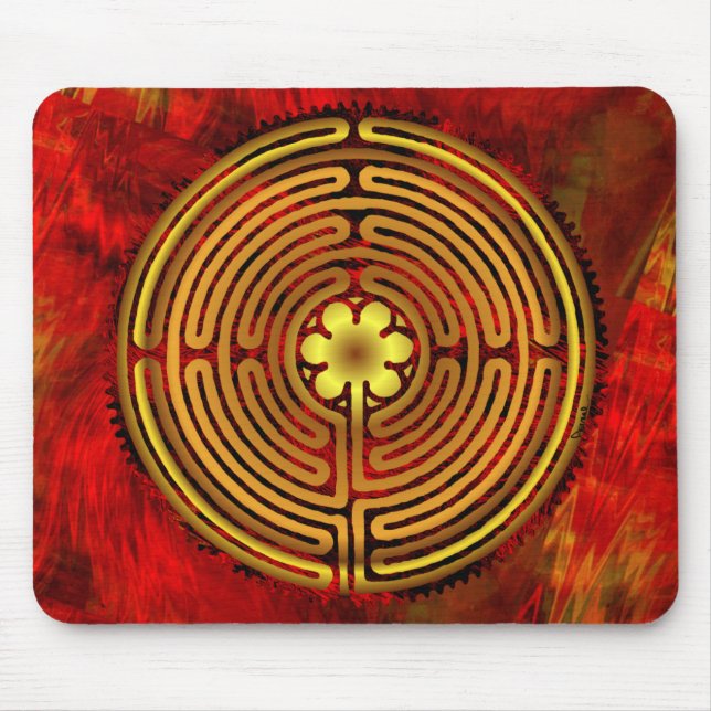 Chartres Labyrinth Fire Mousepad (Front)