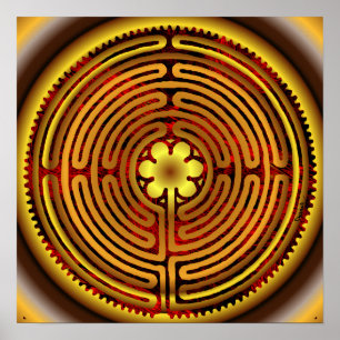 Chartres Labyrinth Fire Sun Print