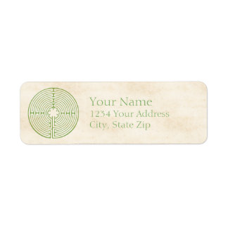 Chartres Labyrinth Green Return Address Label