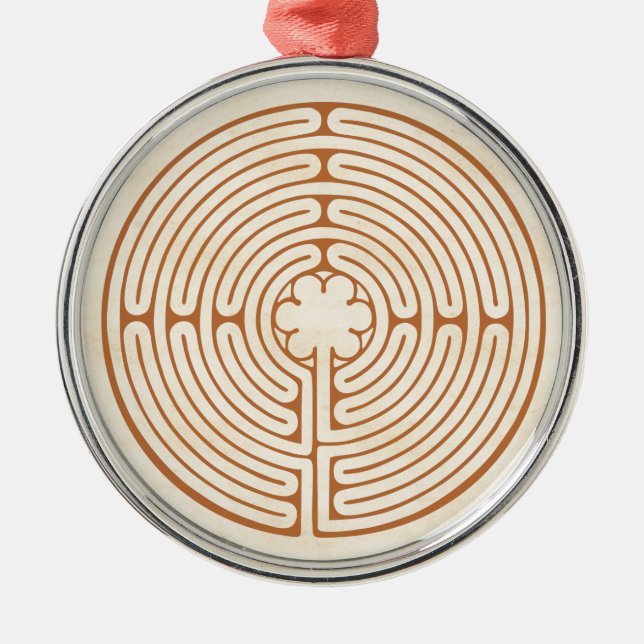 Chartres Labyrinth Metal Tree Decoration (Front)