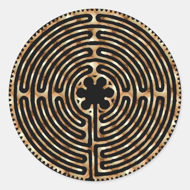 Chartres Labyrinth Pearl Dark Paths Sticker (Front)