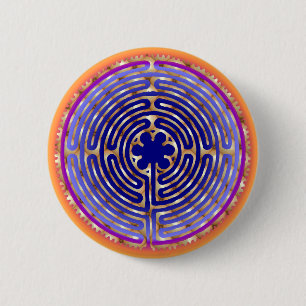 Chartres Labyrinth Pearl Light Paths Button