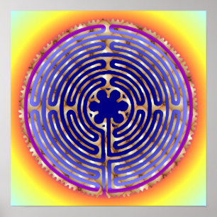 Chartres Labyrinth Pearl Light Paths Print