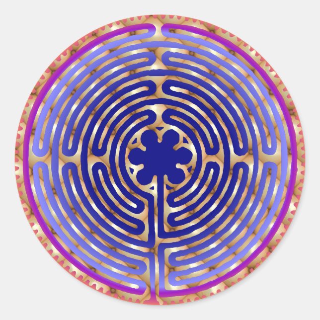 Chartres Labyrinth Pearl Light Paths Sticker (Front)