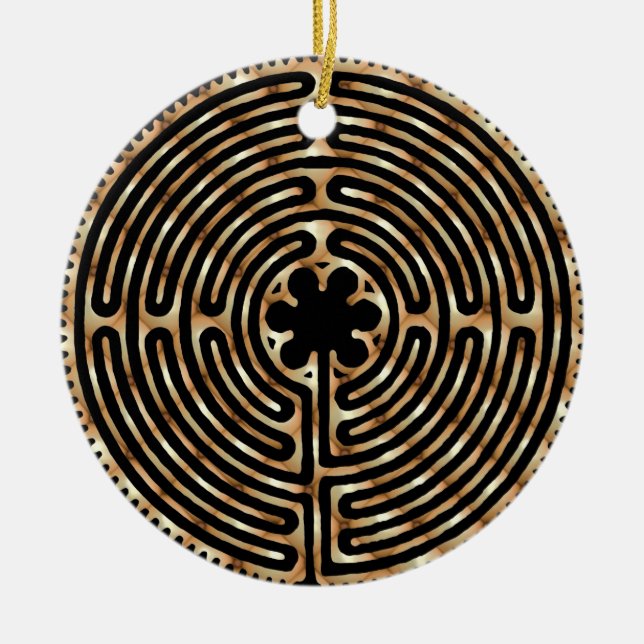 Chartres Labyrinth Pearl Ornament (Front)