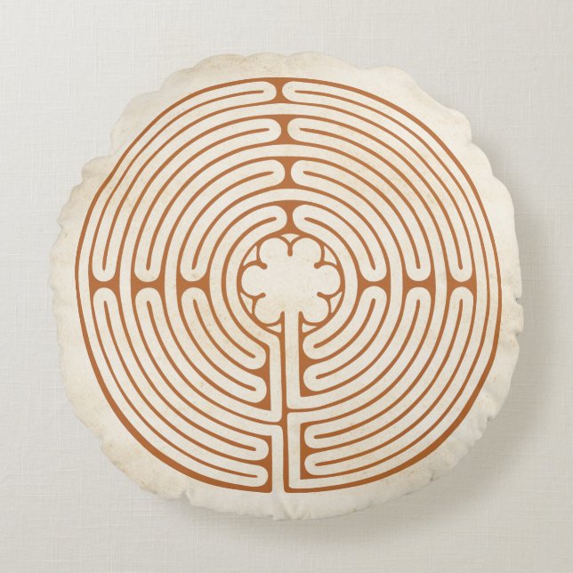 Chartres Labyrinth Round Cushion (Front)