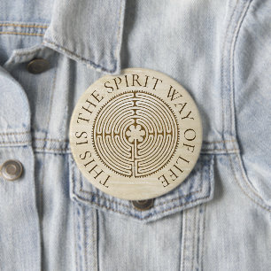 Chartres Labyrinth - Spiritual Symbol Antique 1 10 Cm Round Badge