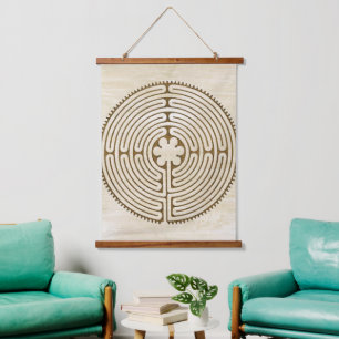 Chartres Labyrinth - Spiritual Symbol Antique 1 Hanging Tapestry