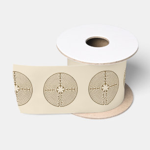 Chartres Labyrinth - Spiritual Symbol Antique 1 Satin Ribbon