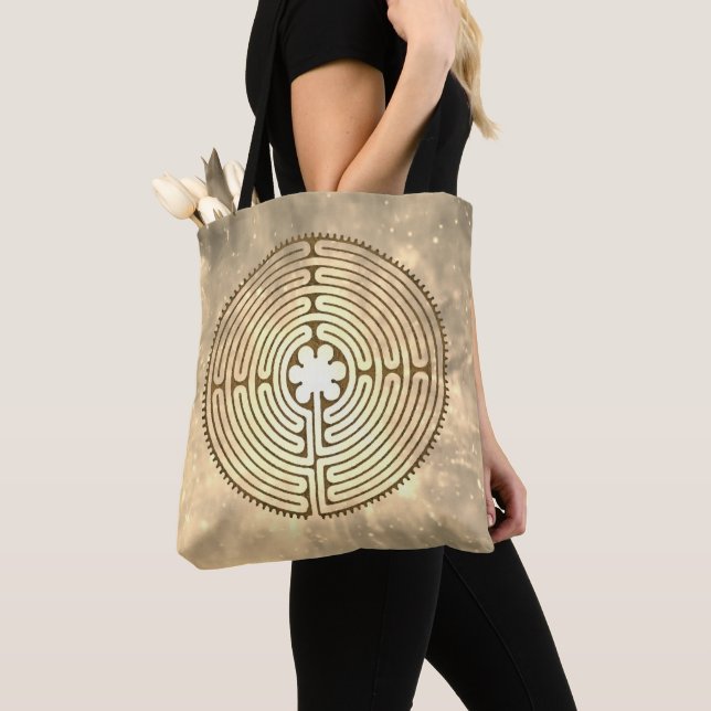Chartres Labyrinth - Spiritual Symbol Antique 1 Tote Bag (Close Up)