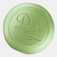 Chartreuse 2 Letter Monogram Wax Seal Stickers