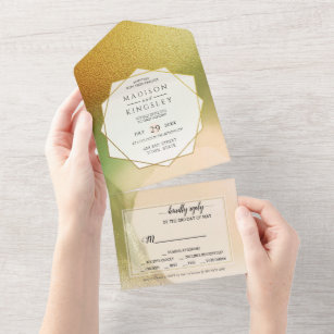 Chartreuse Abstract Wonderful  All In One Invitati All In One Invitation