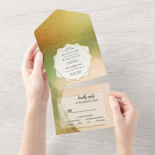 Chartreuse Abstract Wonderful  All In One Invitation