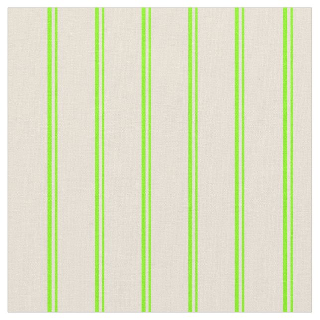 Chartreuse and Bisque Stripes/Lines Pattern Fabric (Close Up)