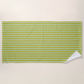 Chartreuse and Pistachio Green Stripes  Beach Towel