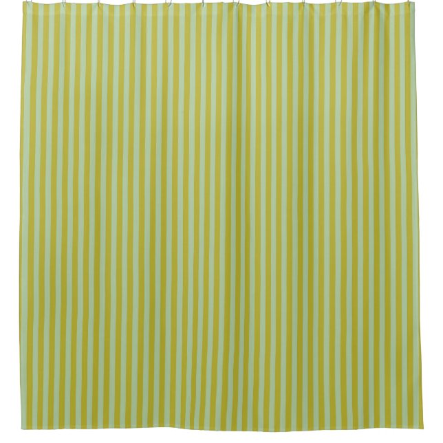 Chartreuse and Pistachio Green Stripes  Shower Curtain (Front)