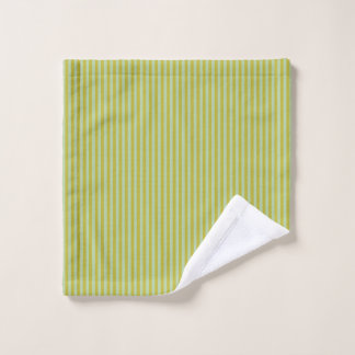 Chartreuse and Pistachio Green Stripes  Wash Cloth