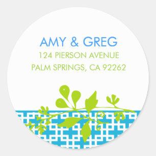 Chartreuse and Turquoise Address Labels