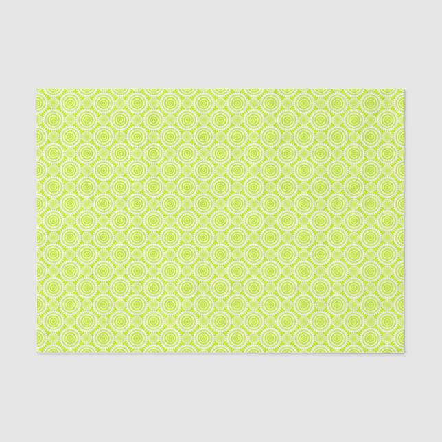 Chartreuse and White Geometric Pattern Tissue Paper (Front)