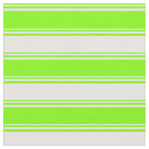 Chartreuse and White Lines Pattern Fabric