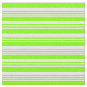 Chartreuse and White Lines/Stripes Pattern Fabric