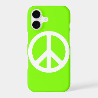 Chartreuse and White Peace Sign
