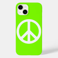 Chartreuse and White Peace Sign