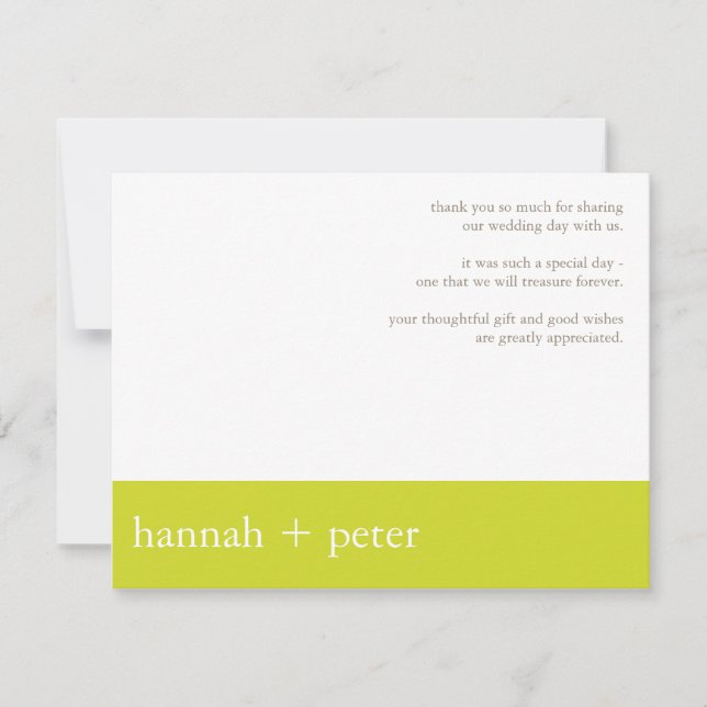 Chartreuse Banner :: Thank You Card (Front)