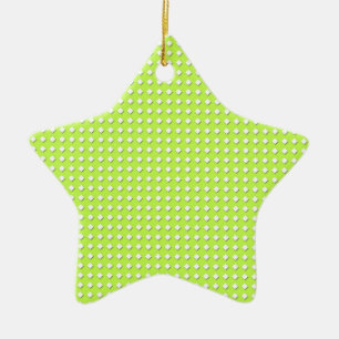 Chartreuse Bright Lime Green Pattern - Diamonds Ceramic Ornament
