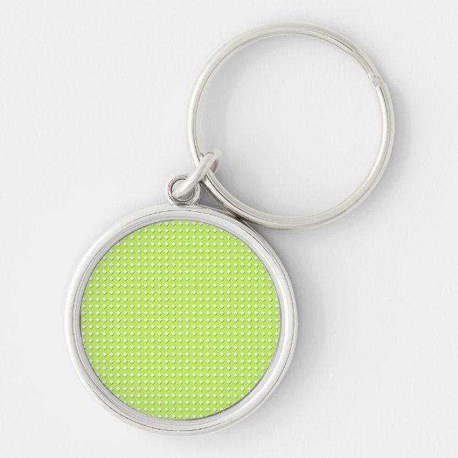 Chartreuse Bright Lime Green Pattern - Diamonds Key Ring (Front)