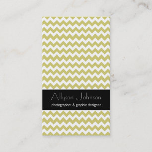 Chartreuse Chevron Design Business Cards
