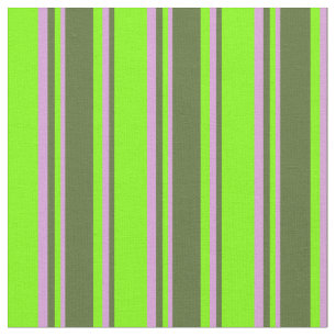 Chartreuse, Dark Olive Green & Plum Stripes Fabric