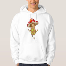 Chartreuse Eyes Cute Mushroom Hooded Sweatshirt 