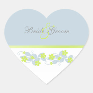 Chartreuse Flowers Wedding Stickers