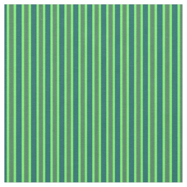  Chartreuse & Forest Green Bold Vertical Stripes Fabric (Close Up)
