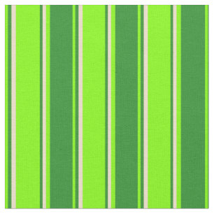 Chartreuse, Forest Green & Tan Stripes Fabric