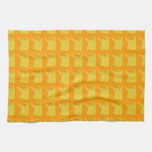Chartreuse Ghosties towel
